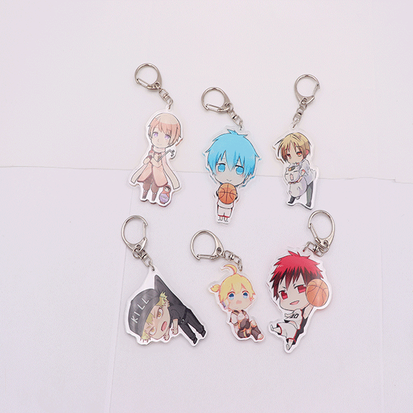Personalized Acrylic Custom Keychain Cartoon Figure Keychain with Ring