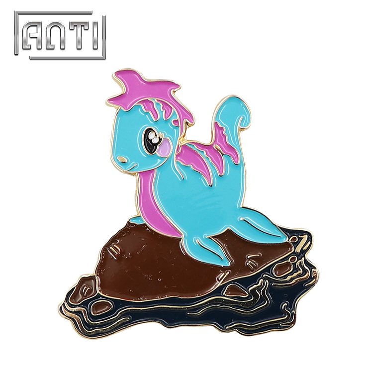 Cartoon Badge Sea Turtle Lapel Pin Gold Pins Coat Badge