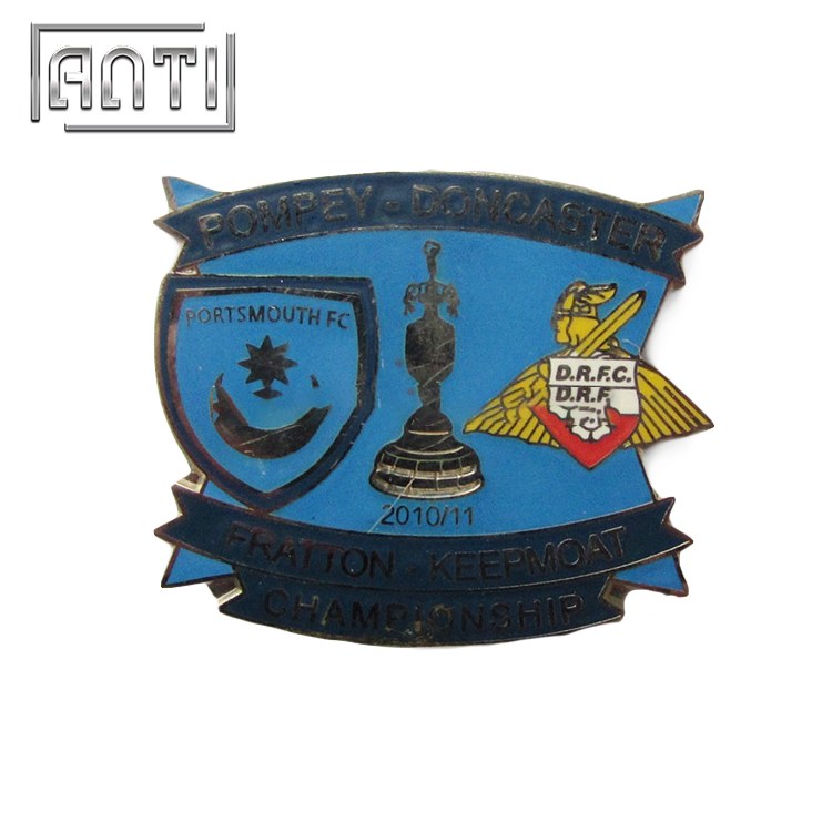 blue various shapes hard enamel metal badge