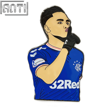 Factory A Handsome Athlete In a Blue Jersey Pin Great Player With a Reputation Black Nickel Metal Make An Enamel Pin For Gift