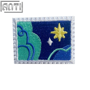 Custom Night Star Moon Blue Sky Background Embroidery Boutique Rectangular Cartoon Embroidery Applique Designs For Girls Gift