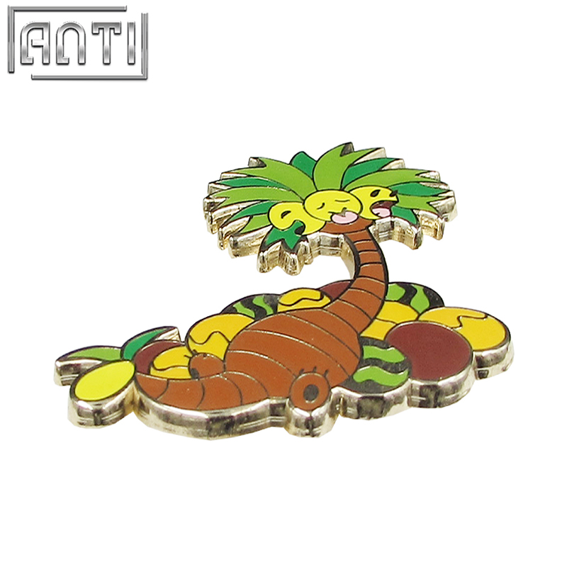 Collection cartoon Cute Green and yellow funny botany tree hard enamel zinc alloy Lapel Pin 