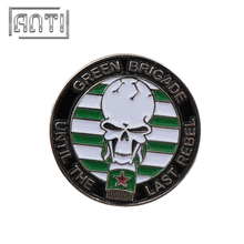 High Quality Green Nickle Badge Skull Lapel Pins Brooch 