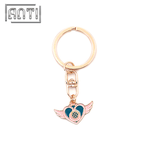 Wholesale New Designed Sailor Moon Logo Keychain Painted Keychain with Ring