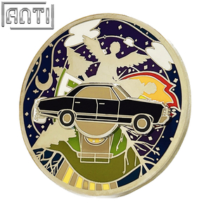 Factory Driving Around In a Car With Fun Badges A Black Car Design That Spins Silver Metal Badges Make An Enamel Pin For Gift