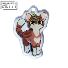 Custom Cute Cartoon Animal Brown Elfin Acrylic Key Ring Unique Quality College Design Offset Printing Key Ring Gift For Friend