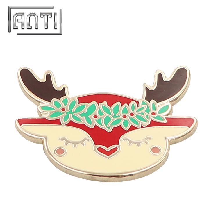 Christmas Reindeer Soft Enamel Badges, Christams Accessory