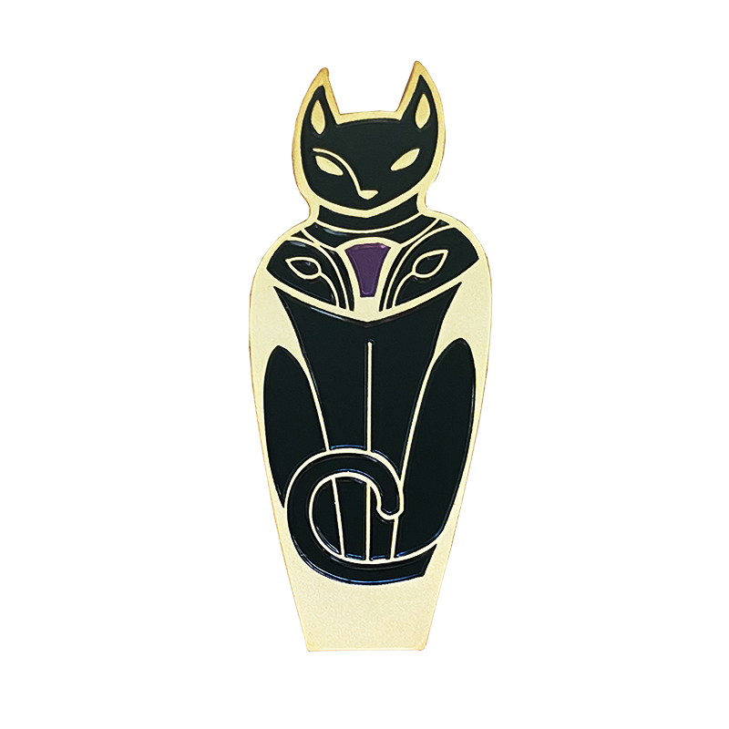 Wholesale Manufacturer antique art black cool Egypt's cat soft enamel zinc alloy Lapel Pin