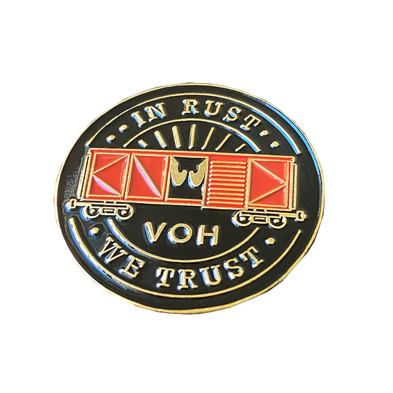Badge Manufacturer Custom black round red Squares Letter zinc alloy soft enamel Lapel Pin