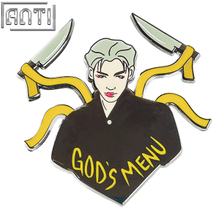 Custom Cartoon Handsome White-Haired Guy Lapel Pin A Famous Korean Comic Book Character Black Nickel Metal Hard Enamel Badge