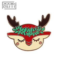 Christmas Reindeer Soft Enamel Badges, Christams Accessory