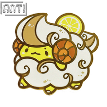 Personalized Cute Yellow Lemon Lamb Design Pin White Cartoon Animal Gold Metal Hard Enamel Badge Make An Enamel Pin For Gift