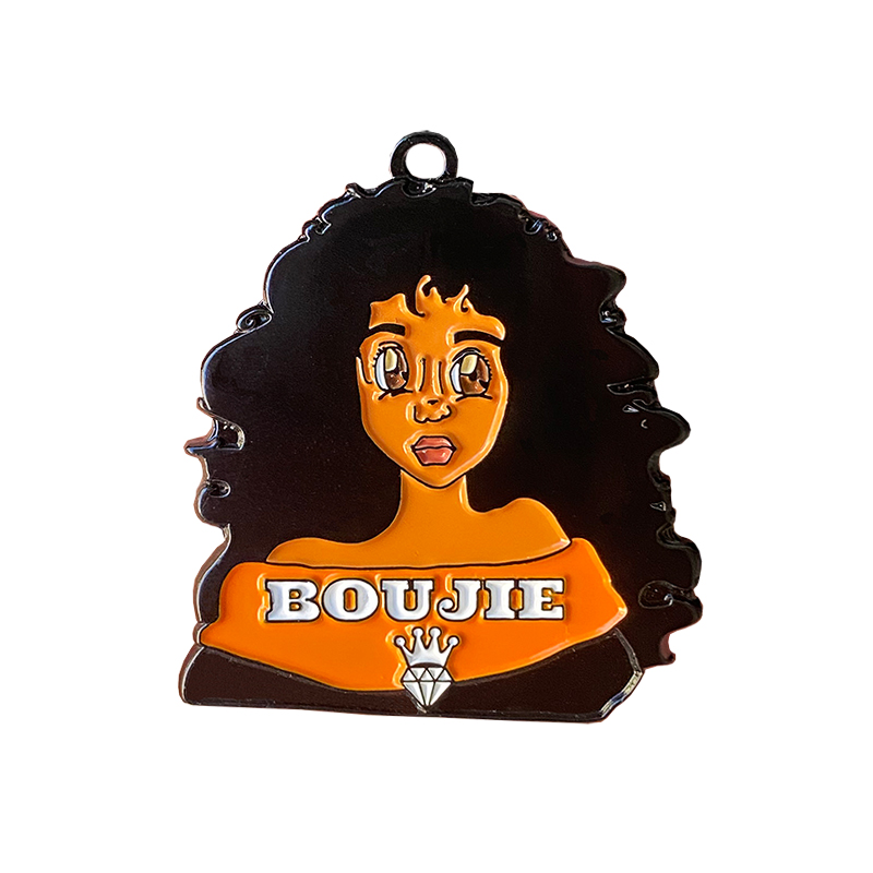 Badge Manufacturer Custom high quality orange fashion butterfly lady black nickel soft enamel Lapel Pin